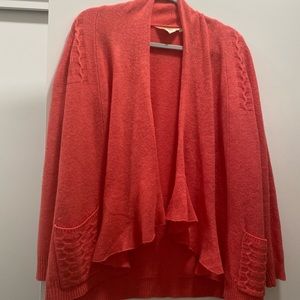 Anthropologie HWR Draped Cashmere Open Pink Cardigan Sweater Women’s Sz Medium